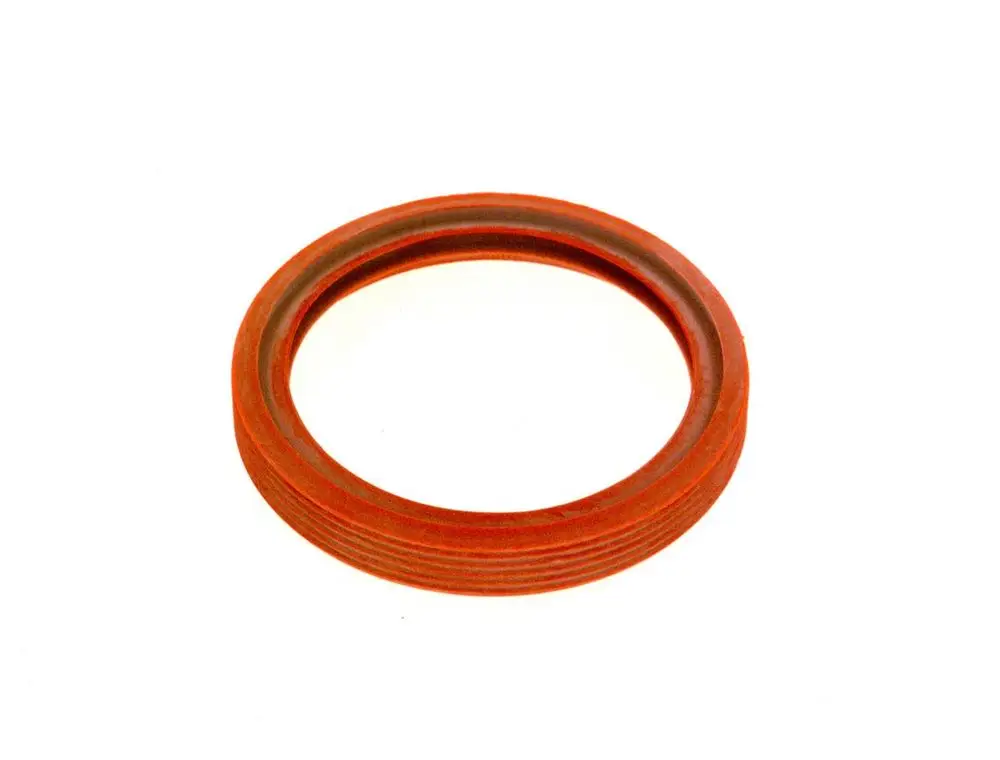 Bosch Dichtung in Ringform aus Gummi, rot gefärbt, mit glatter Oberfläche und einer vertieften Innenkante.